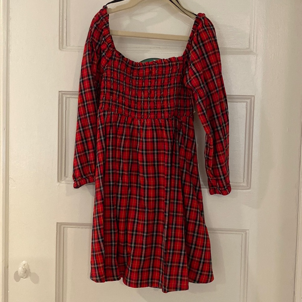 Old Navy Red and Black Plaid Dress